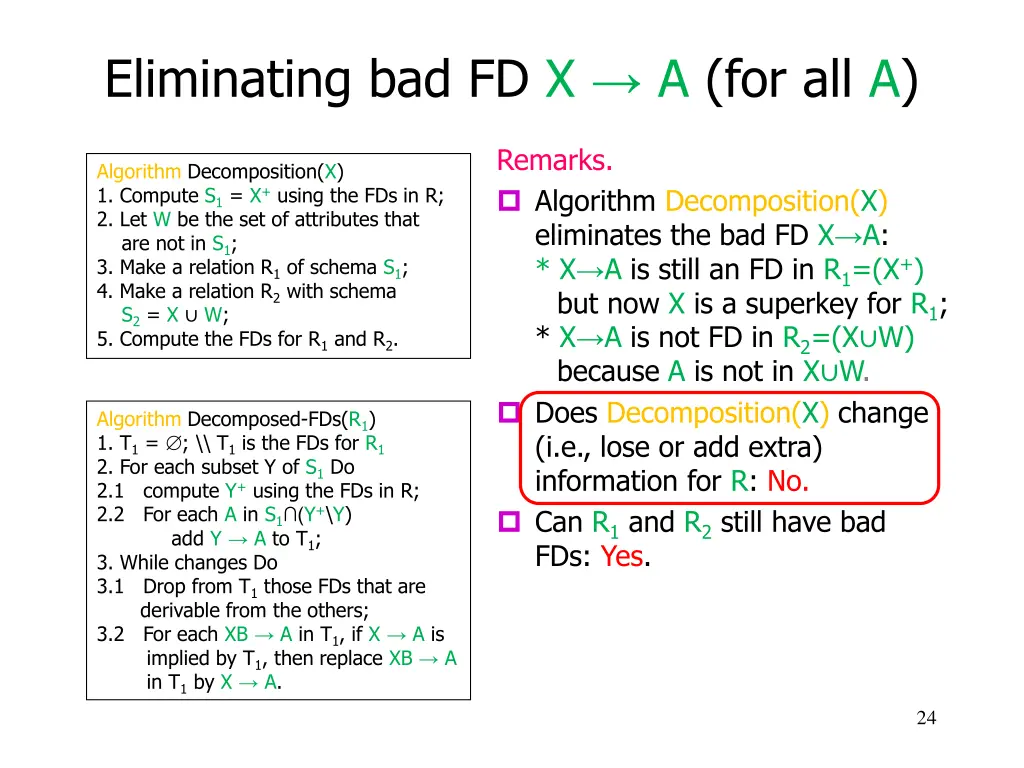 eliminating bad fd x a for all a