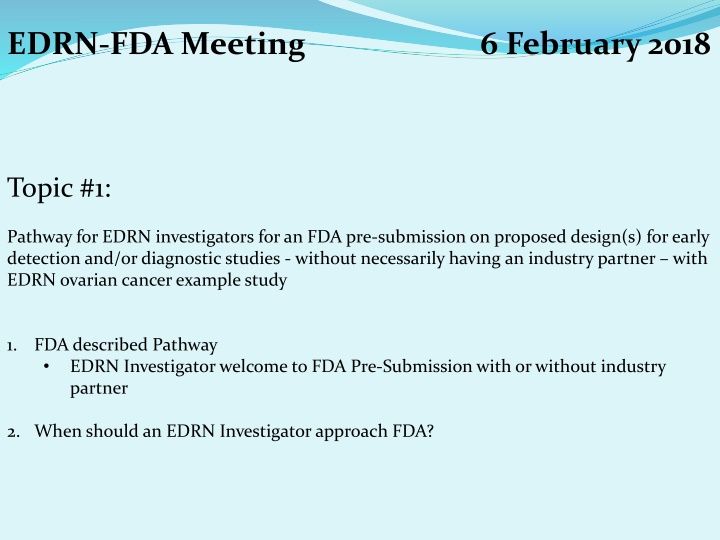 edrn fda meeting 6 february 2018