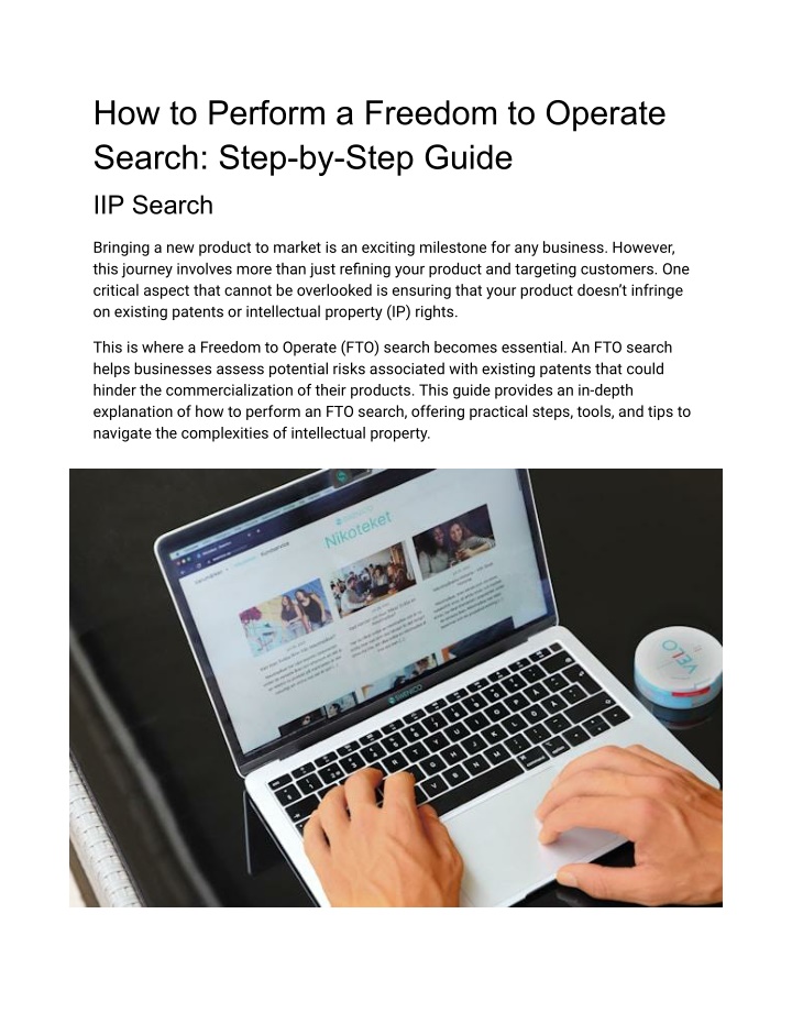 how to perform a freedom to operate search step