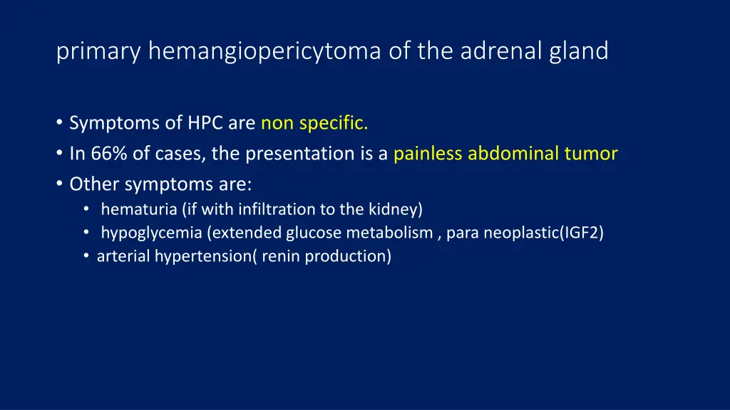 primary hemangiopericytoma of the adrenal gland