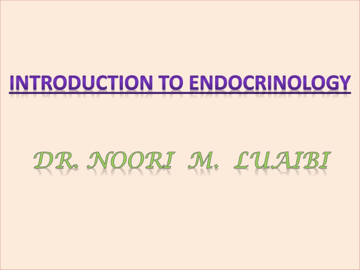 introduction to endocrinology