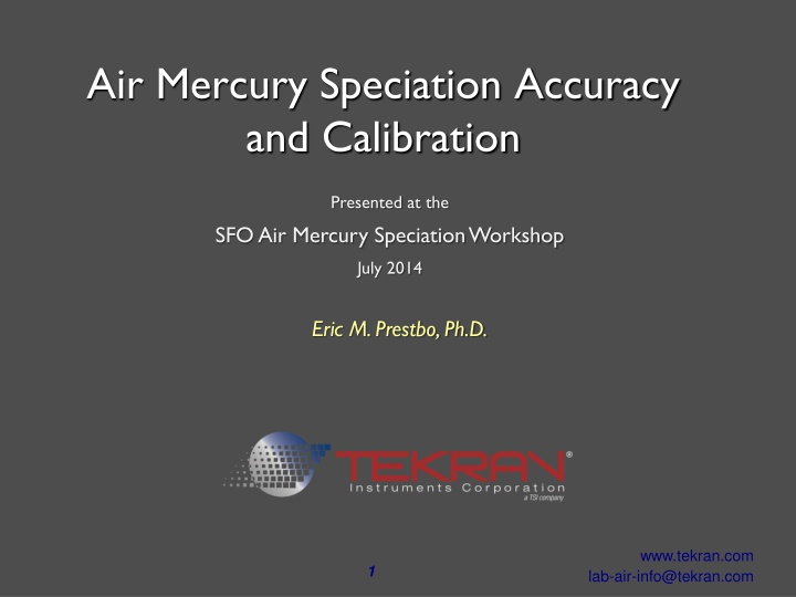 air mercury speciation accuracy and calibration