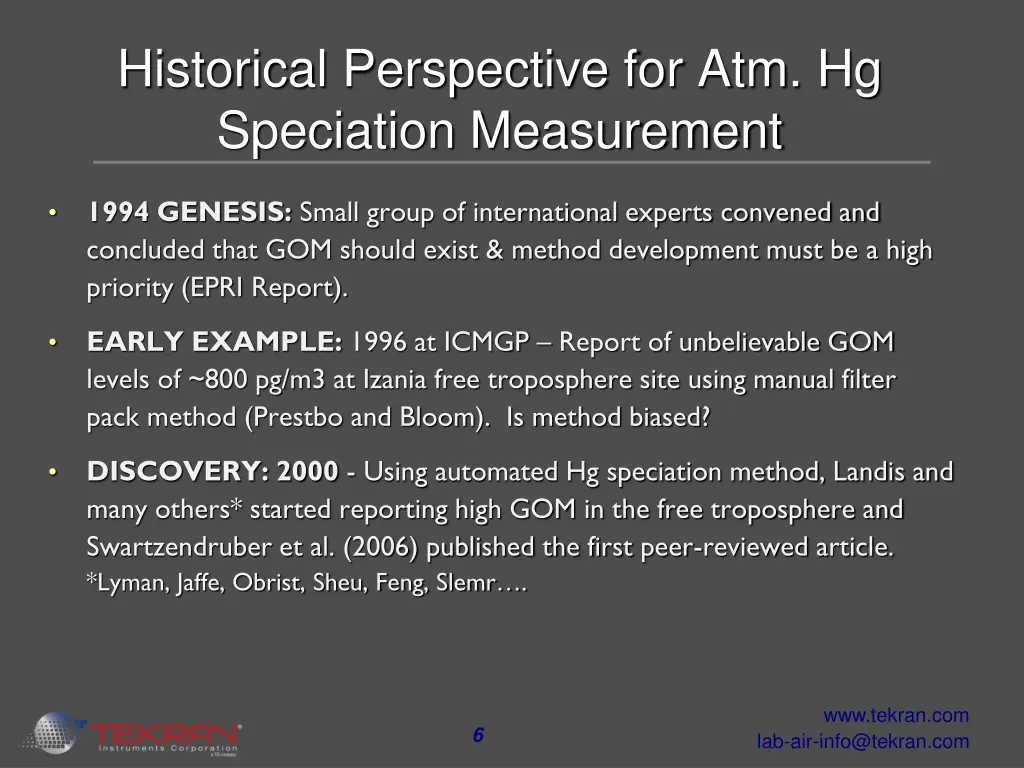 historical perspective for atm hg speciation