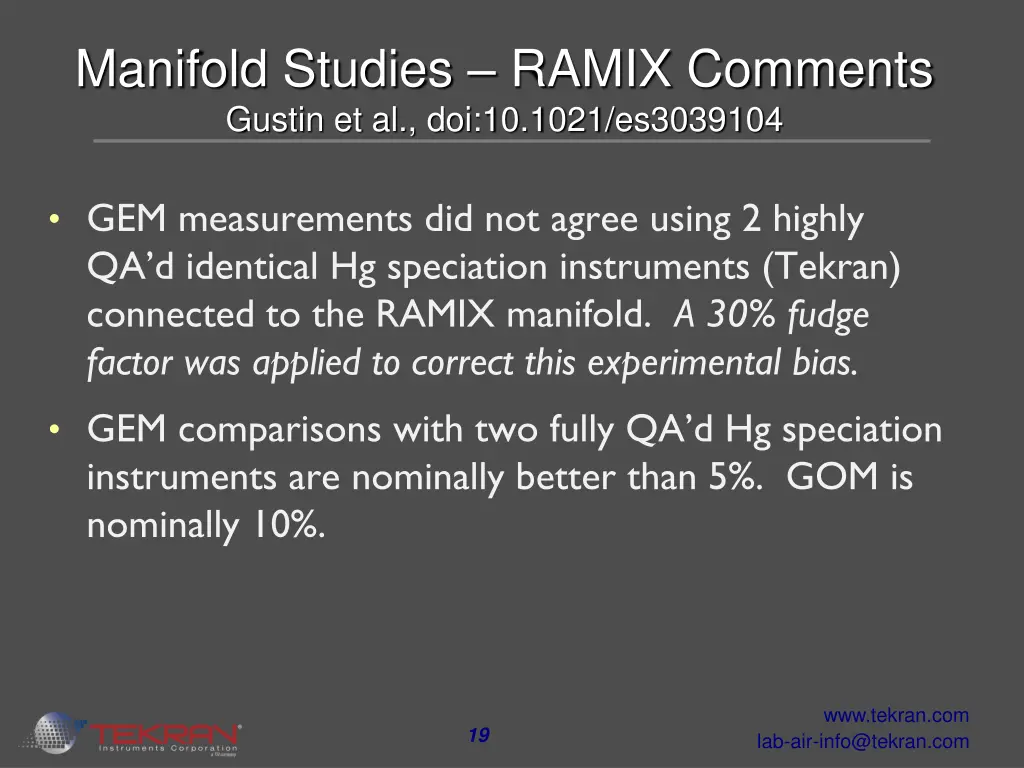 manifold studies ramix comments gustin 1