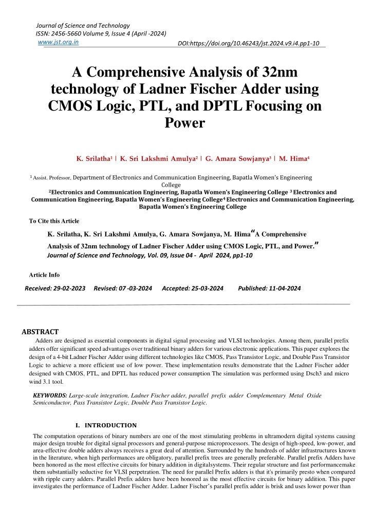 journal of science and technology issn 2456 5660