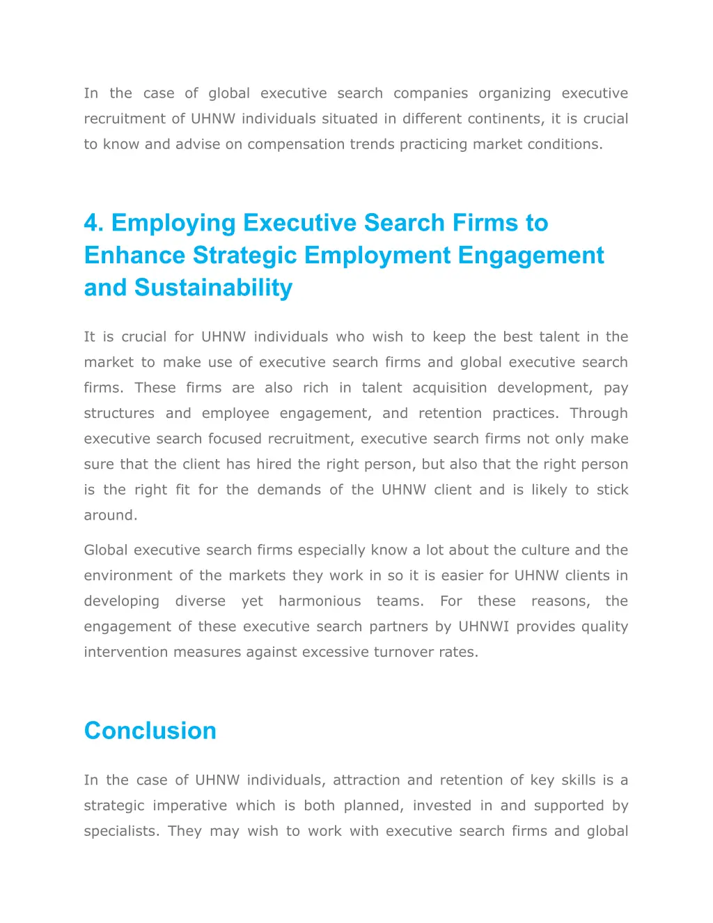 in the case of global executive search companies