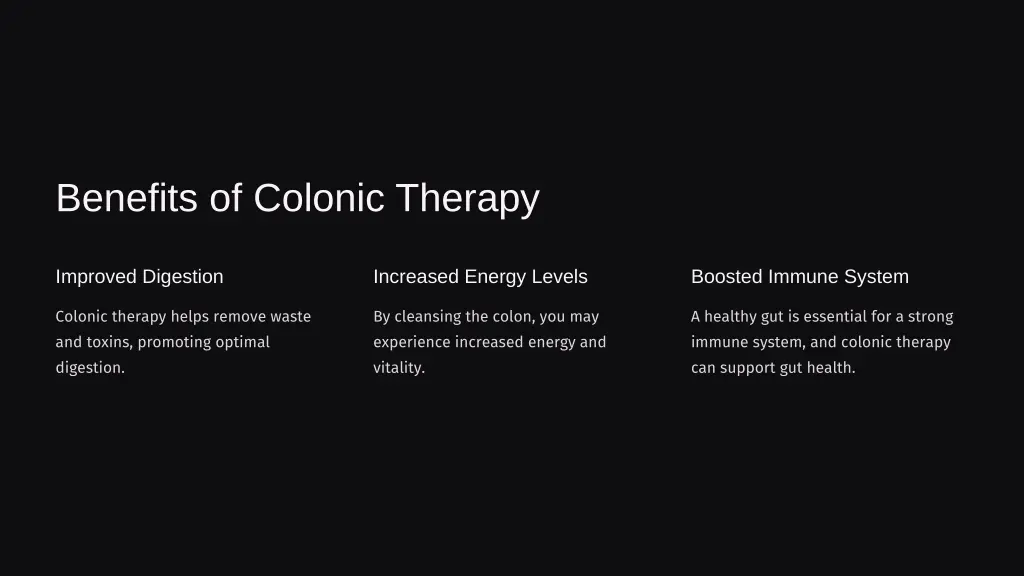 benefits of colonic therapy