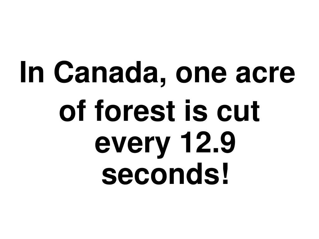 in canada one acre of forest is cut every