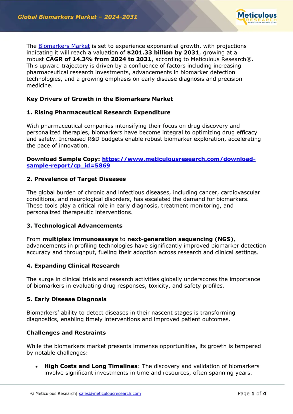 global biomarkers market 2024 2031