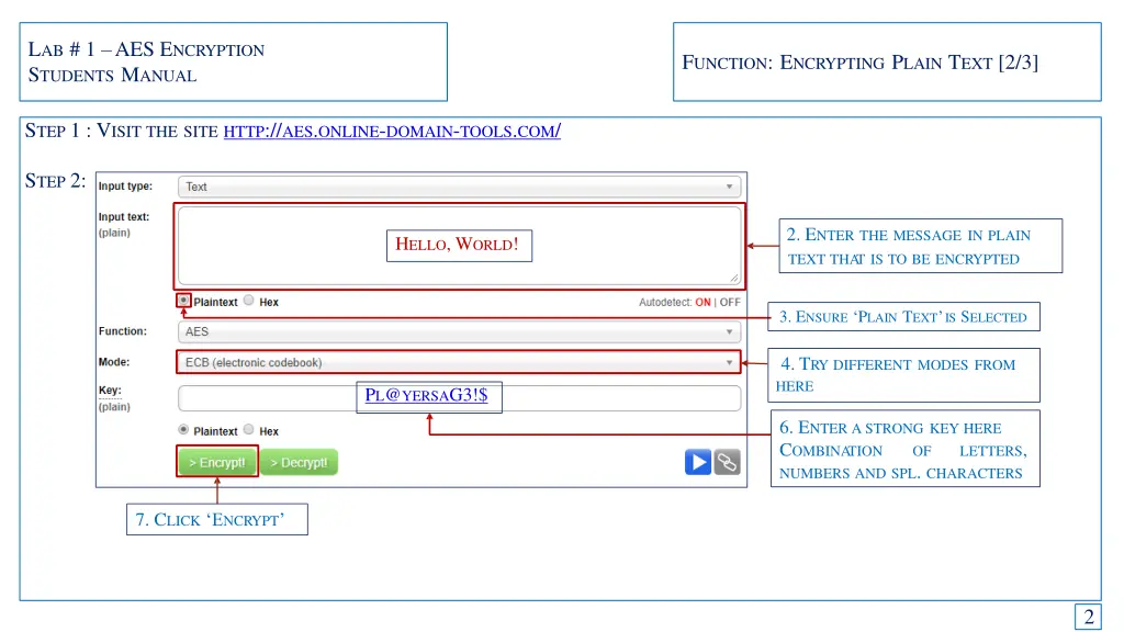 l ab 1 aes e ncryption s tudents m anual 1