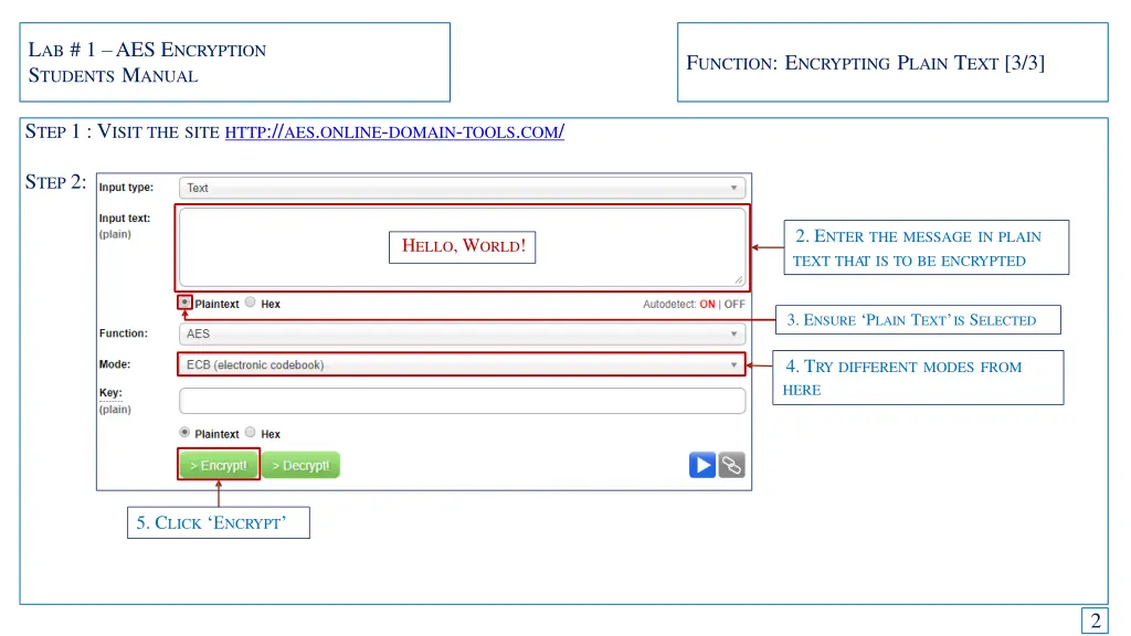 l ab 1 aes e ncryption s tudents m anual 2
