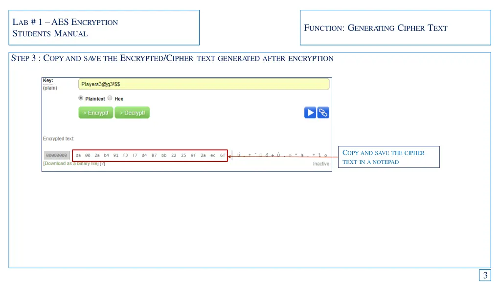 l ab 1 aes e ncryption s tudents m anual 3