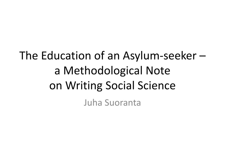 the education of an asylum seeker