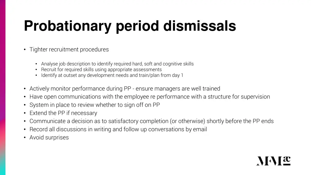 probationary period dismissals 3