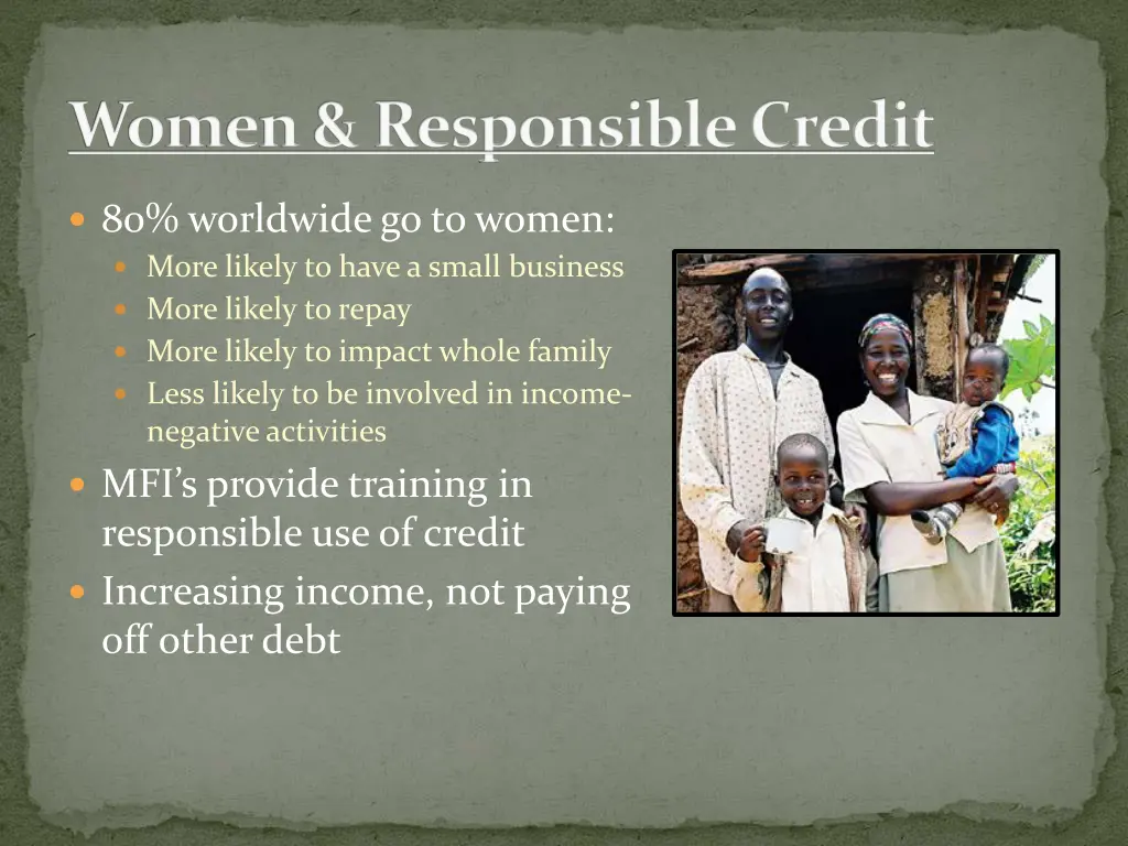 women responsible credit