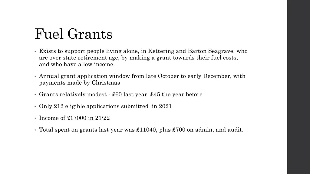 fuel grants