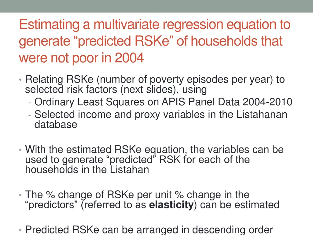 estimating a multivariate regression equation