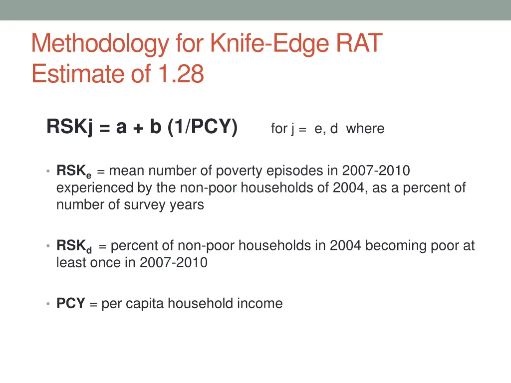 methodology for knife edge rat estimate of 1 28 1