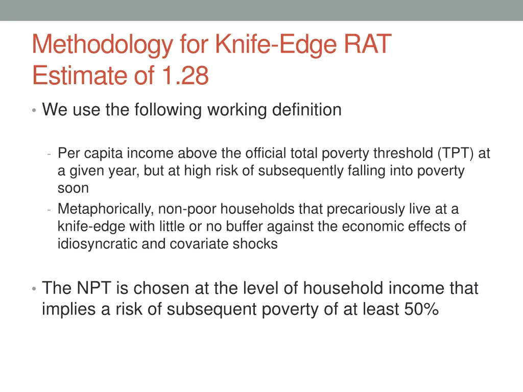 methodology for knife edge rat estimate of 1 28