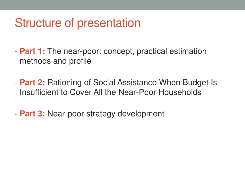 structure of presentation