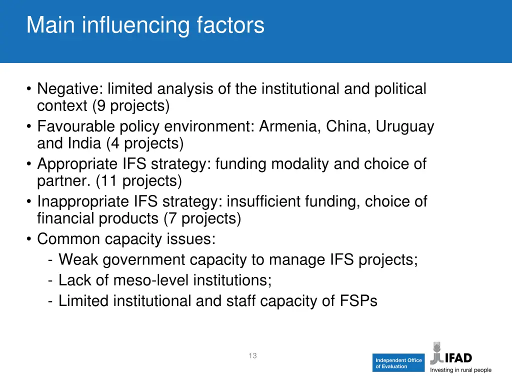 main influencing factors