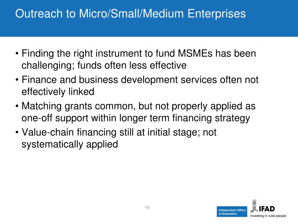 outreach to micro small medium enterprises