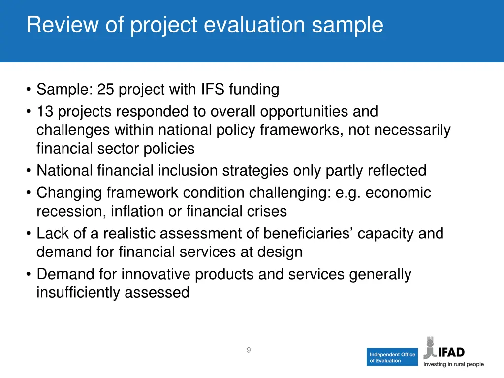 review of project evaluation sample