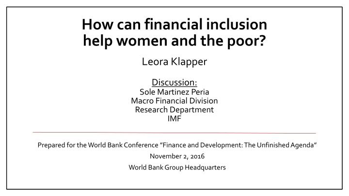 how can financial inclusion help women