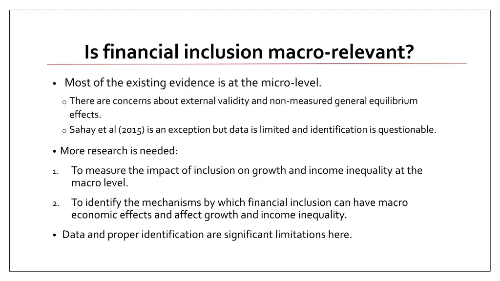 is financial inclusion macro relevant