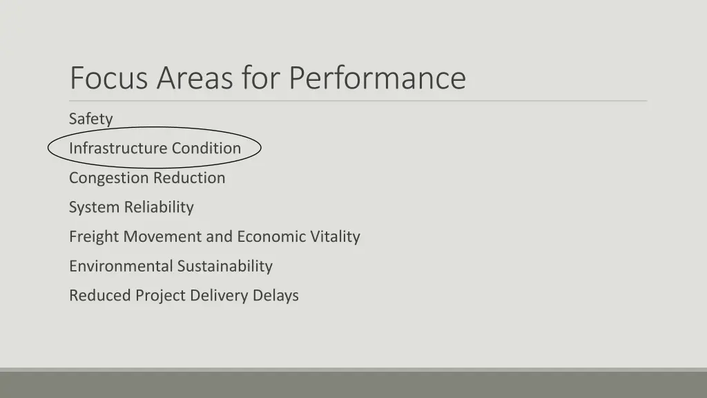 focus areas for performance 1