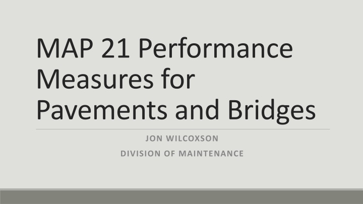 map 21 performance measures for pavements