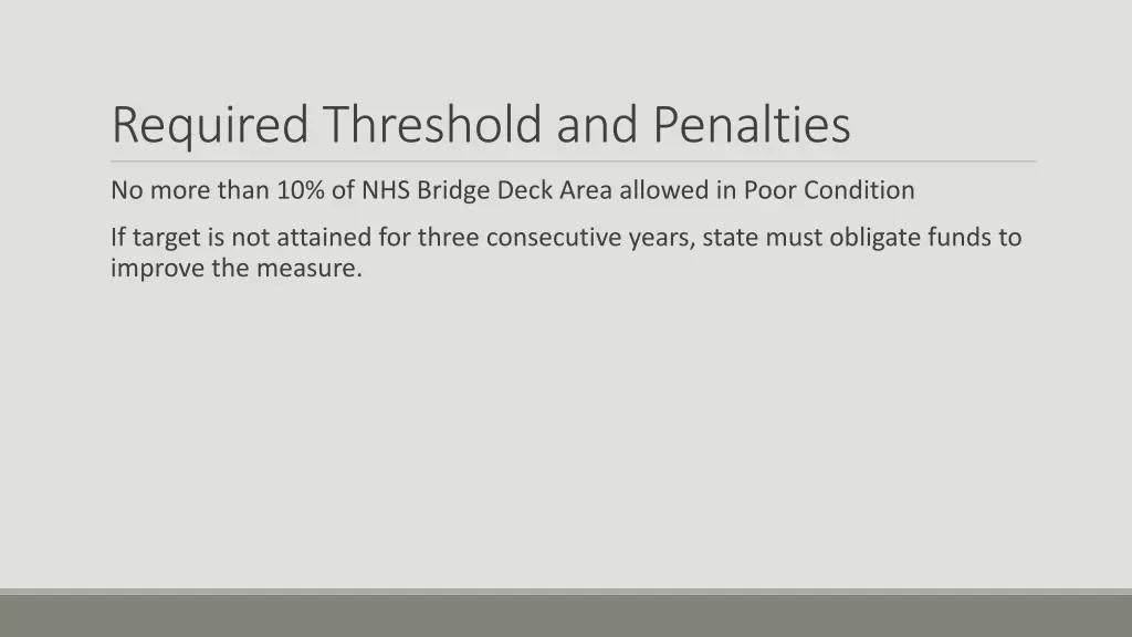 required threshold and penalties 1