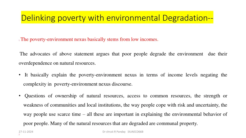 delinking poverty with environmental degradation