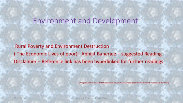 environment and development