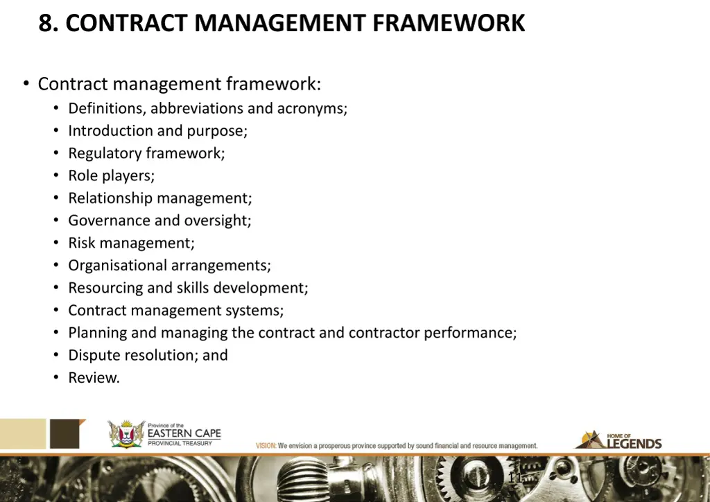 8 contract management framework