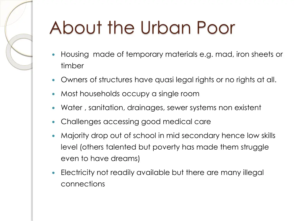 about the urban poor 2