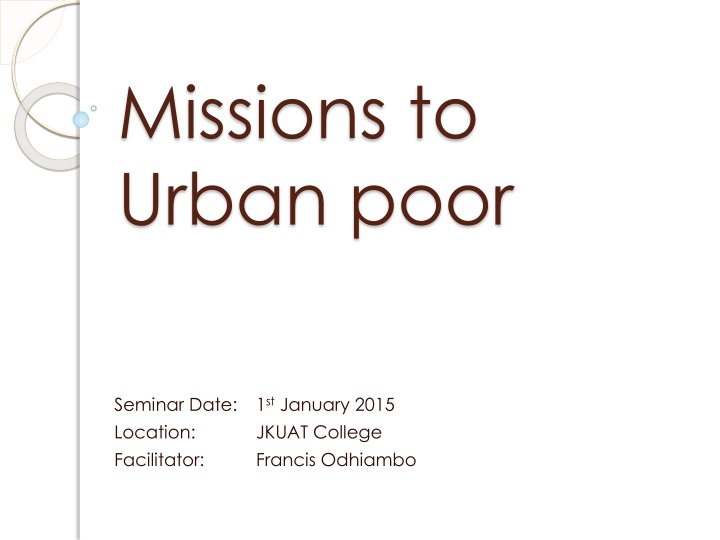 missions to urban poor