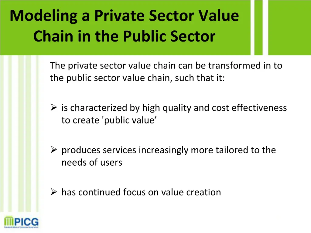 modeling a private sector value chain