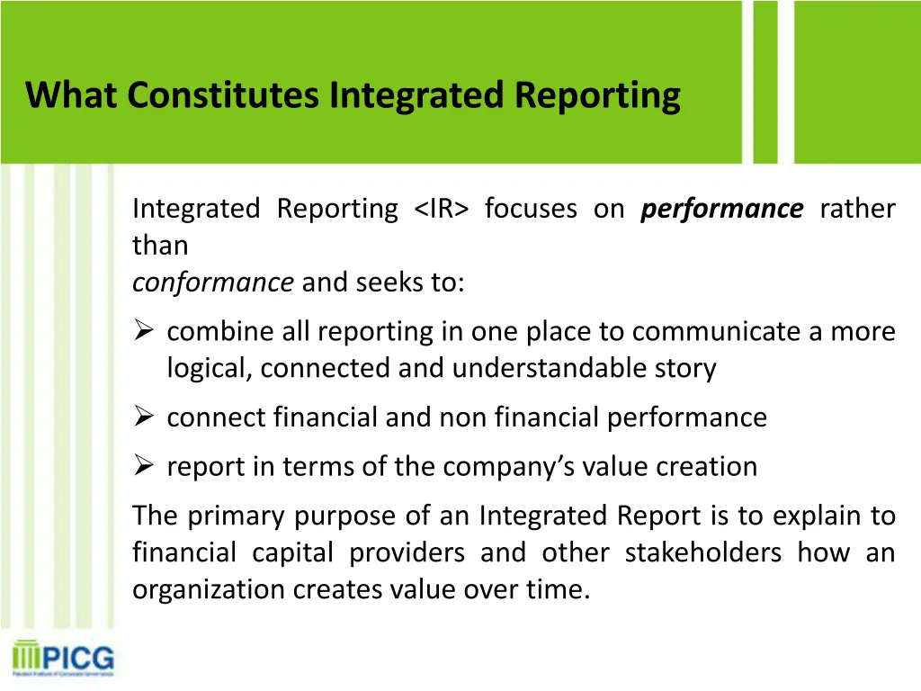 what constitutes integrated reporting