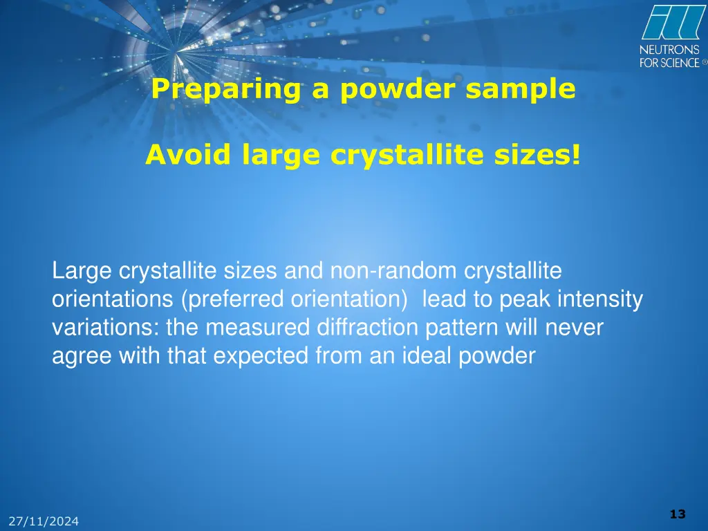 preparing a powder sample 1