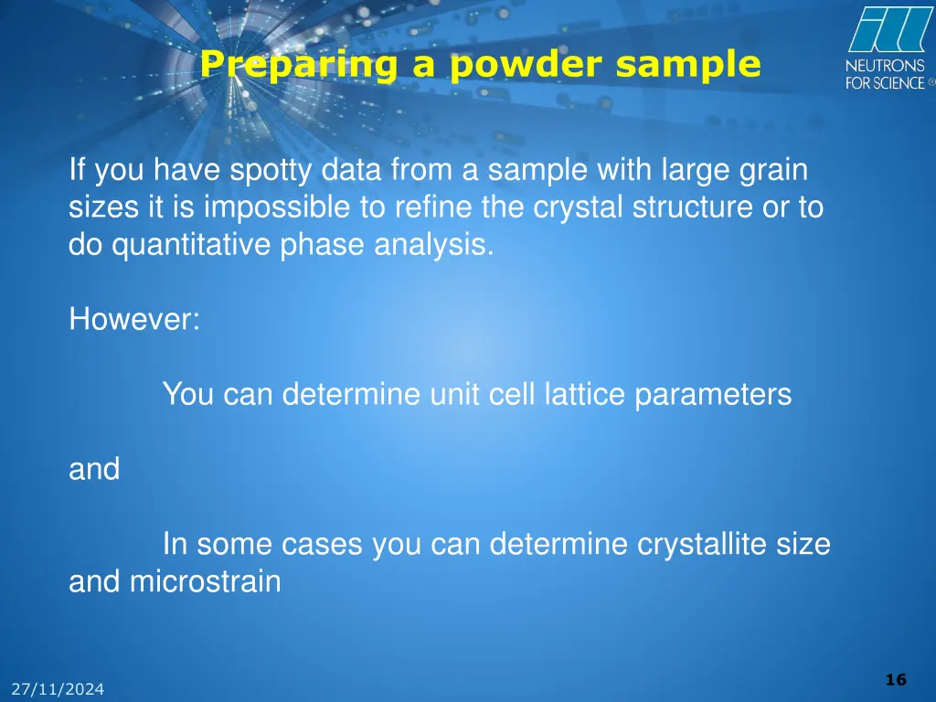 preparing a powder sample 2