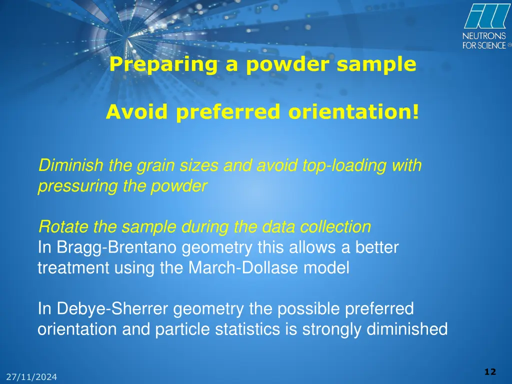 preparing a powder sample