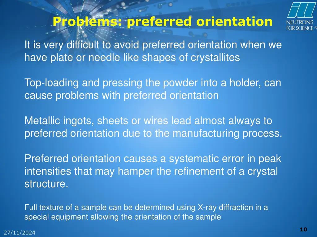 problems preferred orientation