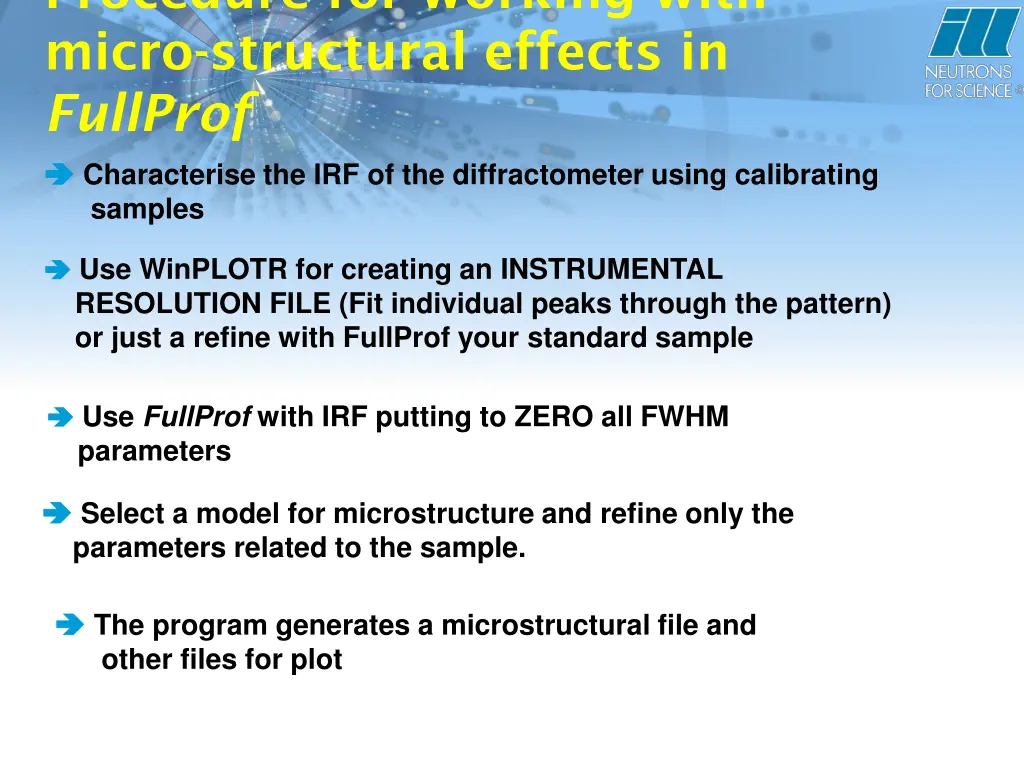 procedure for working with micro structural