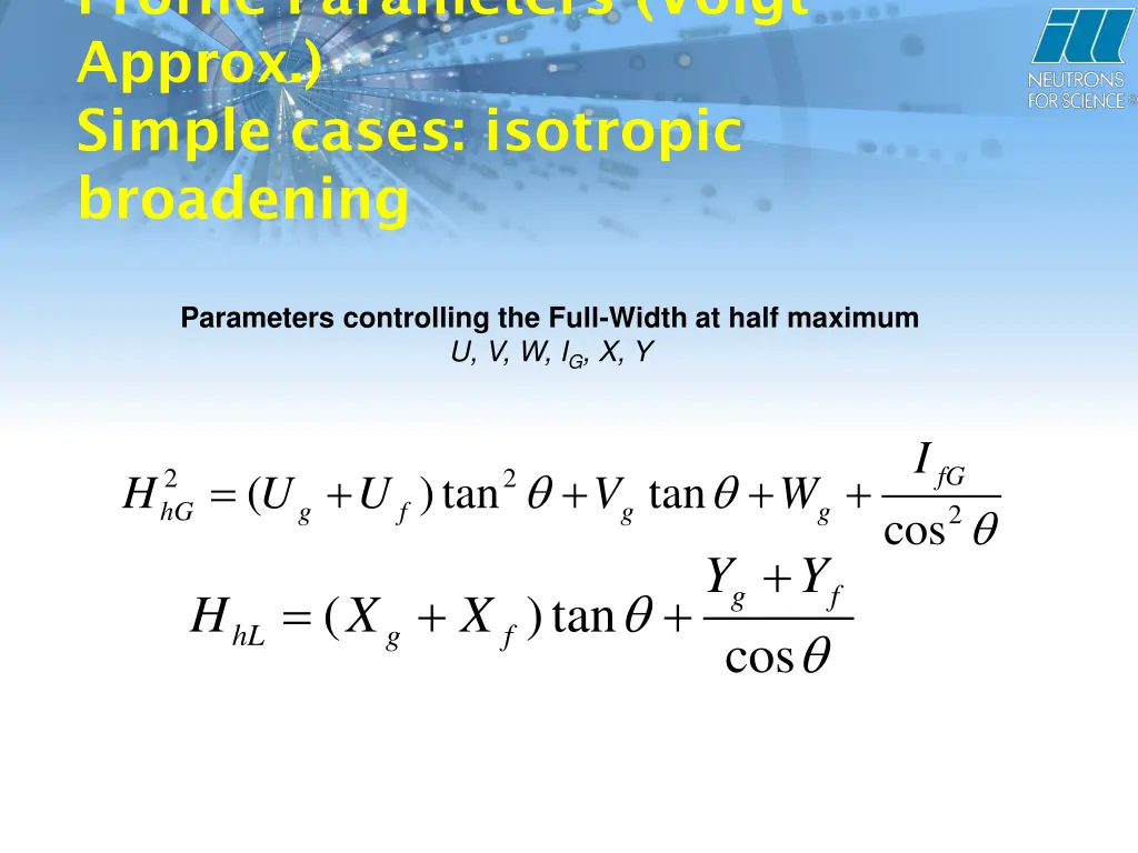 profile parameters voigt approx simple cases