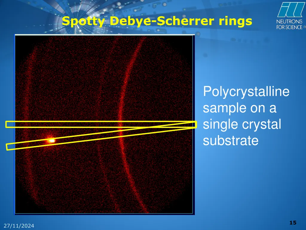 spotty debye scherrer rings 1