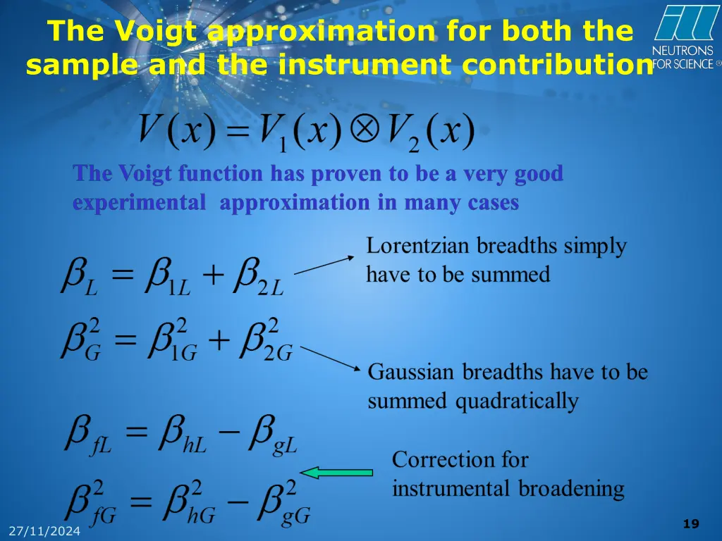 the voigt approximation for both the sample