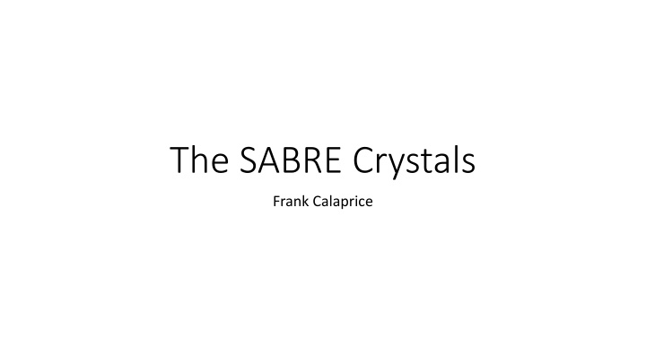 the sabre crystals