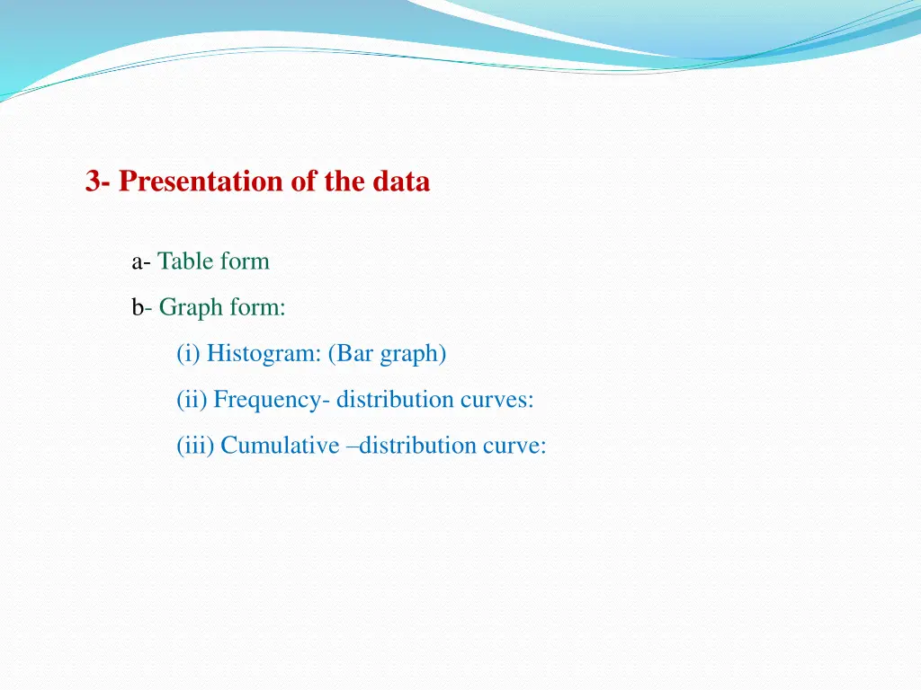 3 presentation of the data