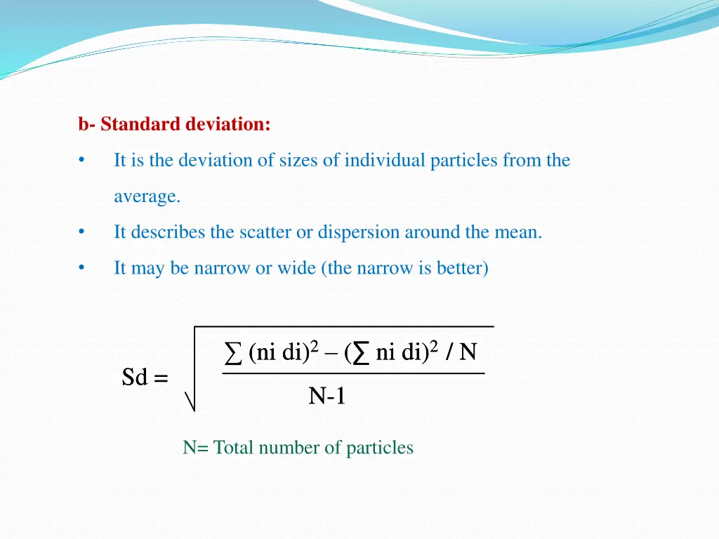 b standard deviation